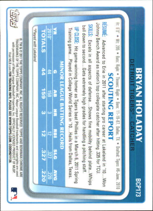 A0151- 2011 Bowman Chrome Prospects Green X-Fractors -You Pick- 15+ FREE US SHIP - Picture 104 of 183