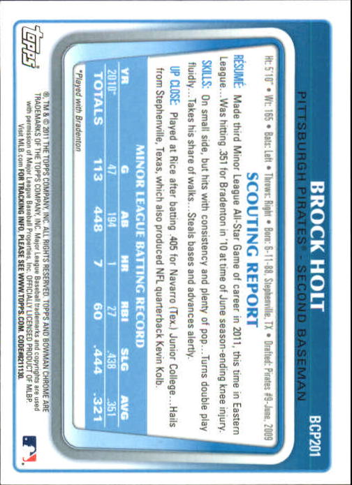A0151- 2011 Bowman Chrome Prospects Green X-Fractors -You Pick- 15+ FREE US SHIP - Picture 147 of 183