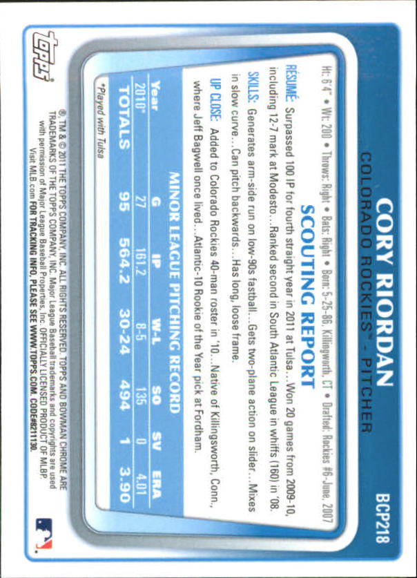 A0151- 2011 Bowman Chrome Prospects Green X-Fractors -You Pick- 15+ FREE US SHIP - Picture 179 of 183