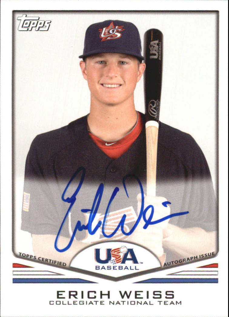 2011 USA Baseball Autographs #A22 Erich Weiss