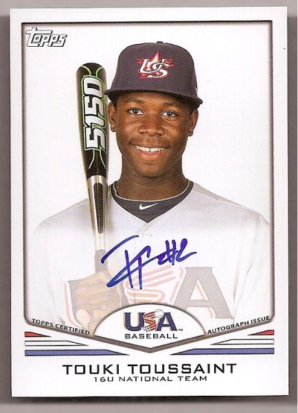 2011 USA Baseball Autographs #A40 Touki Toussaint
