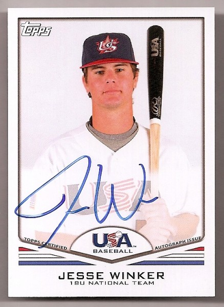 2011 USA Baseball Autographs #A70 Jesse Winker