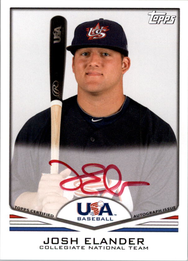 2011 USA Baseball Autographs Red #A3 Josh Elander