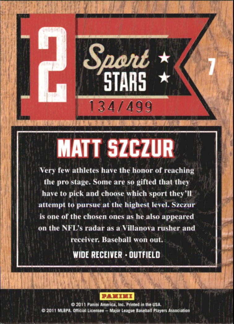 2011 Donruss Elite Extra Edition Two Sport Stars #7 Matt Szczur back image
