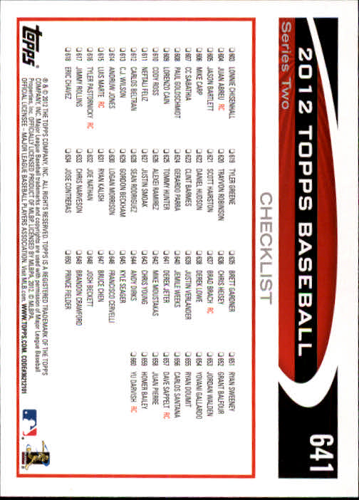 2012 Topps #641 Derek Jeter RB back image