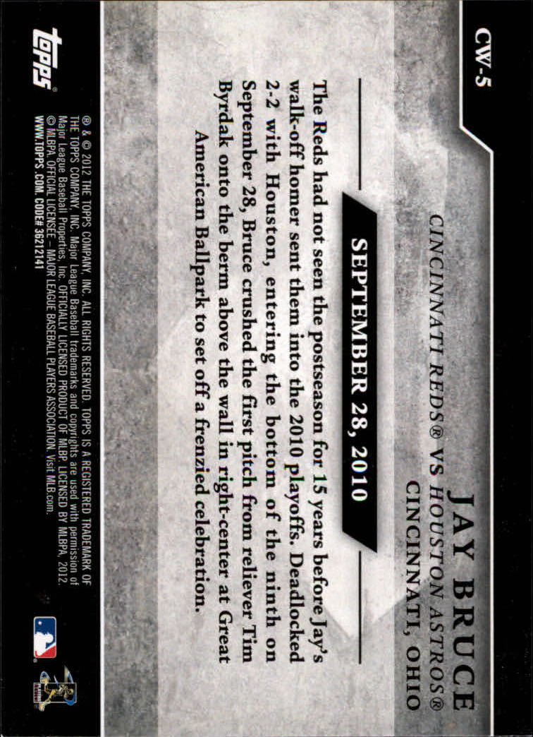 2012 Topps Classic Walk-Offs #CW5 Jay Bruce back image