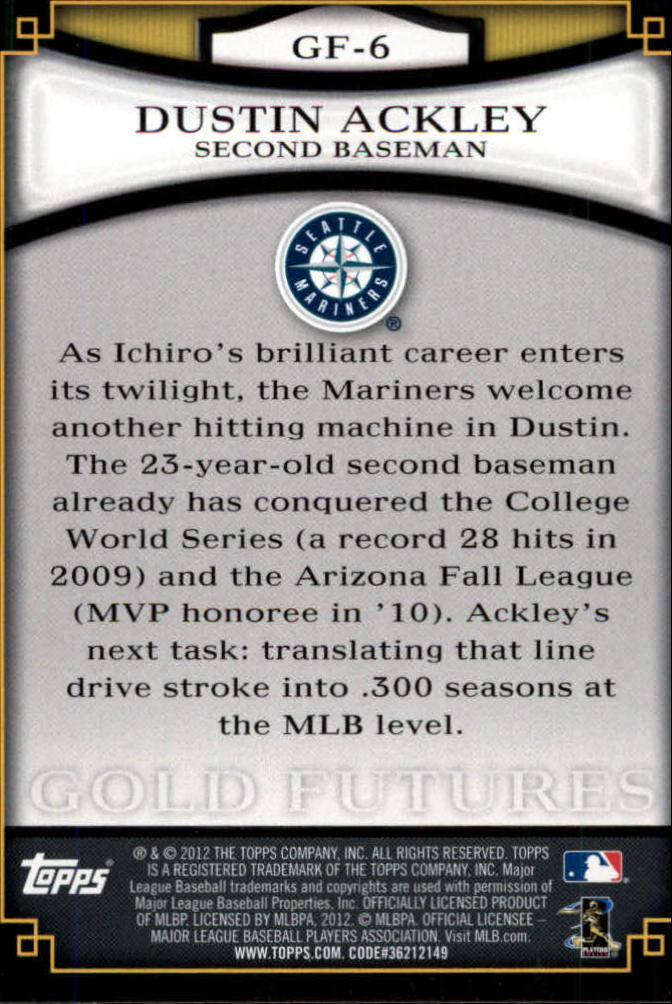 2012 Topps Baseball Gold Futures Insert Singles - You Choose