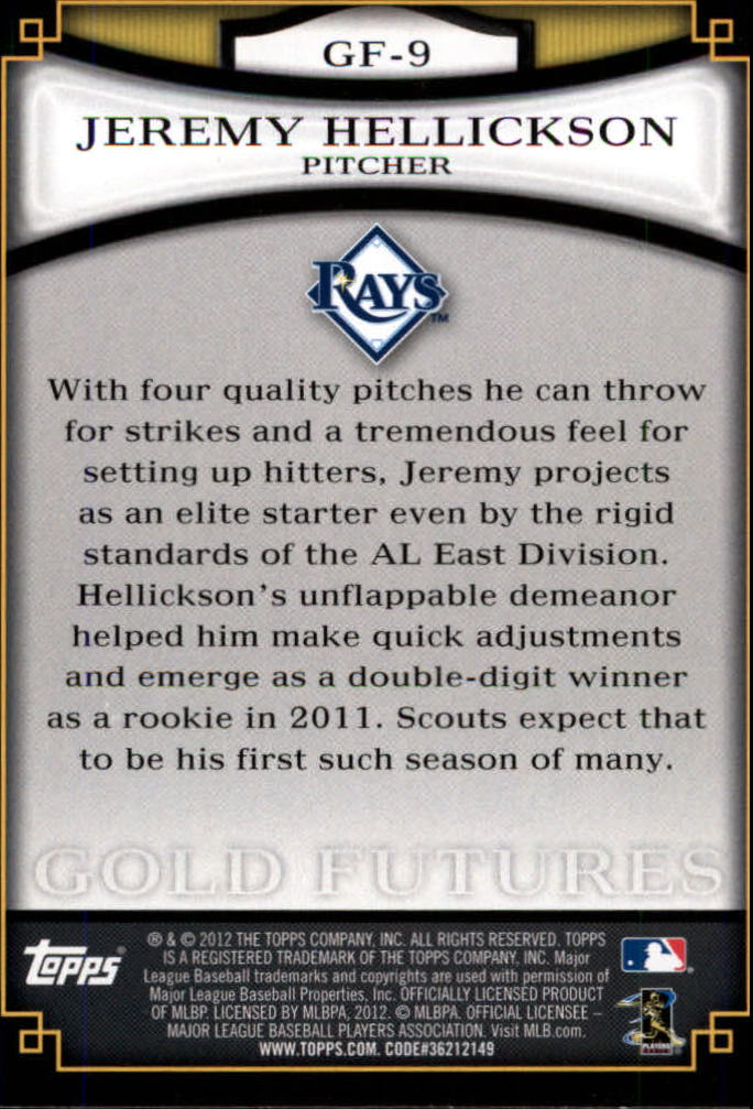 2012 Topps Baseball Gold Futures Insert Singles - You Choose