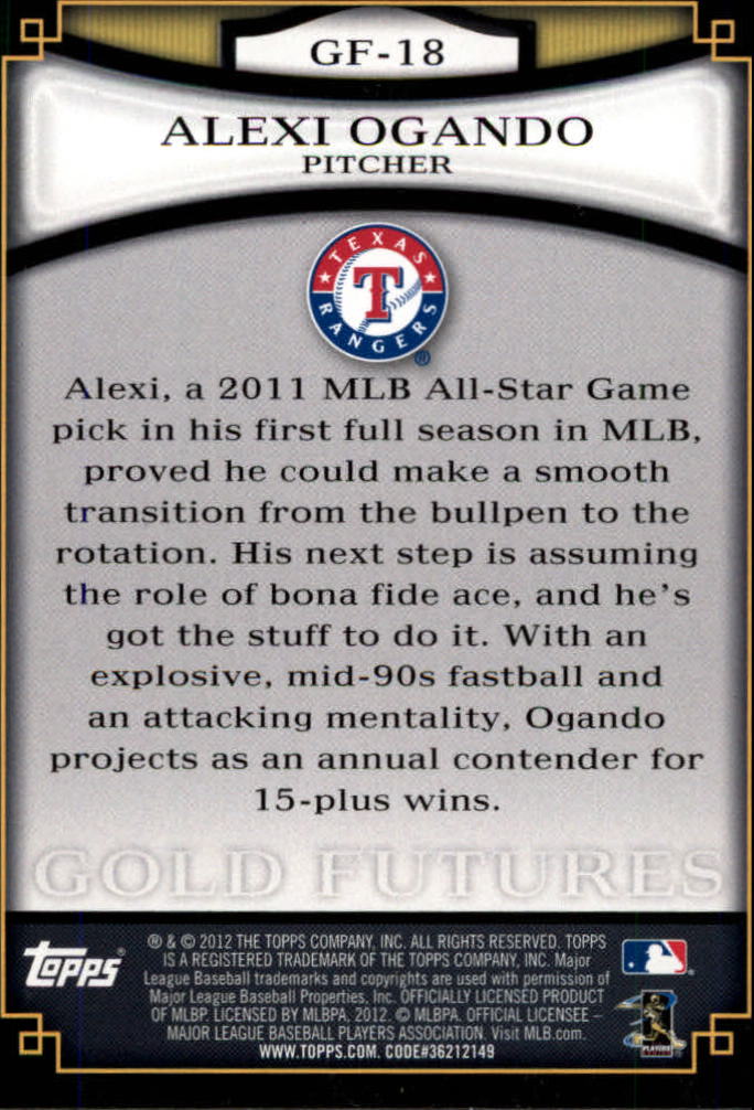 2012 Topps Baseball Gold Futures Insert Singles - You Choose