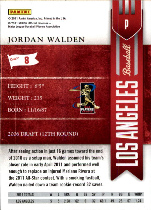 2011 Playoff Contenders #8 Jordan Walden RC back image