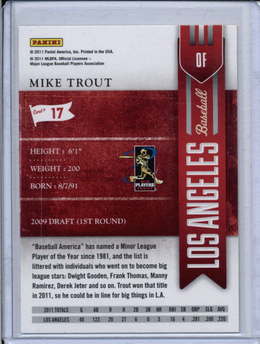 2011 Playoff Contenders #17 Mike Trout RC back image