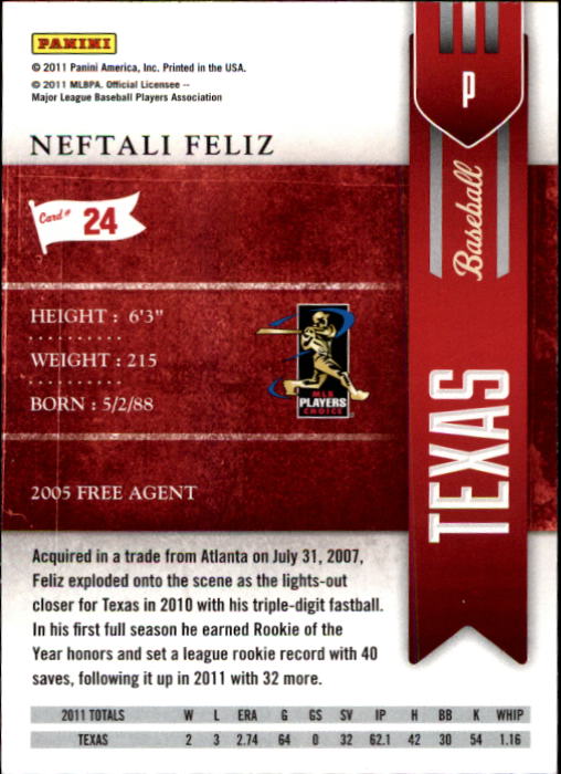 2011 Playoff Contenders #24 Neftali Feliz back image