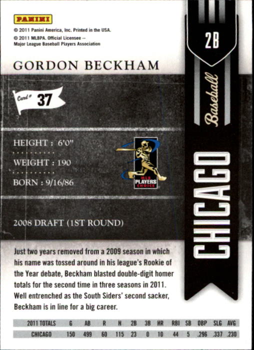 2011 Playoff Contenders #37 Gordon Beckham back image