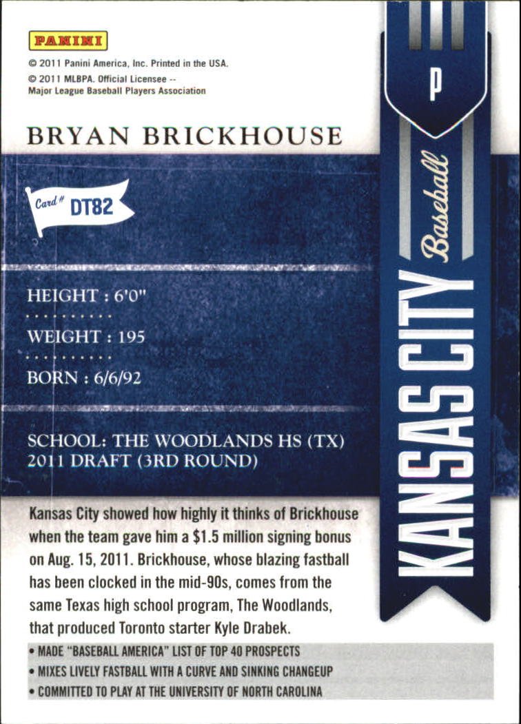 2011 Playoff Contenders Draft Ticket #DT82 Bryan Brickhouse back image