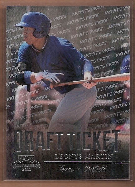 2011 Playoff Contenders Draft Ticket Artist's Proof #DT94 Leonys Martin