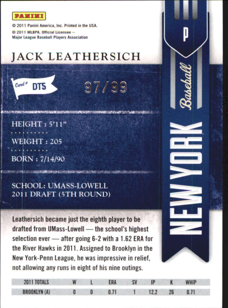 2011 Playoff Contenders Draft Ticket Playoff Tickets #DT5 Jack Leathersich back image