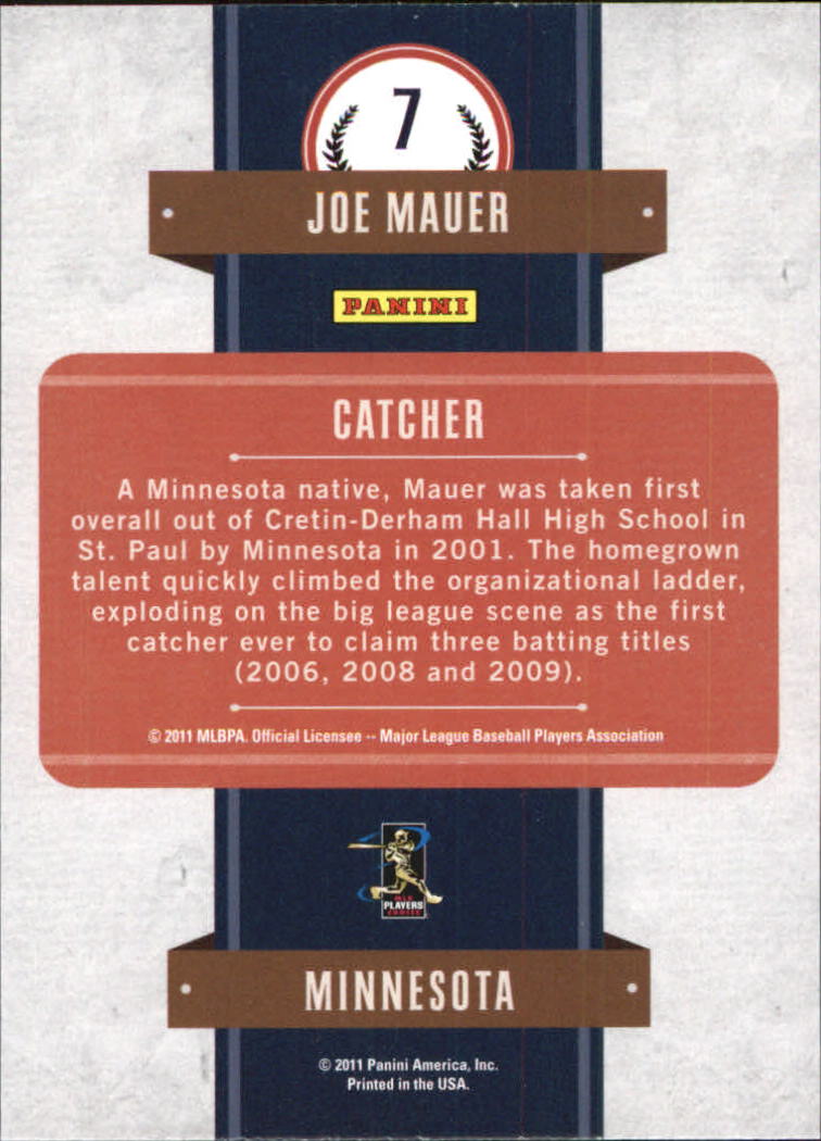 2011 Playoff Contenders First Overall #7 Joe Mauer back image