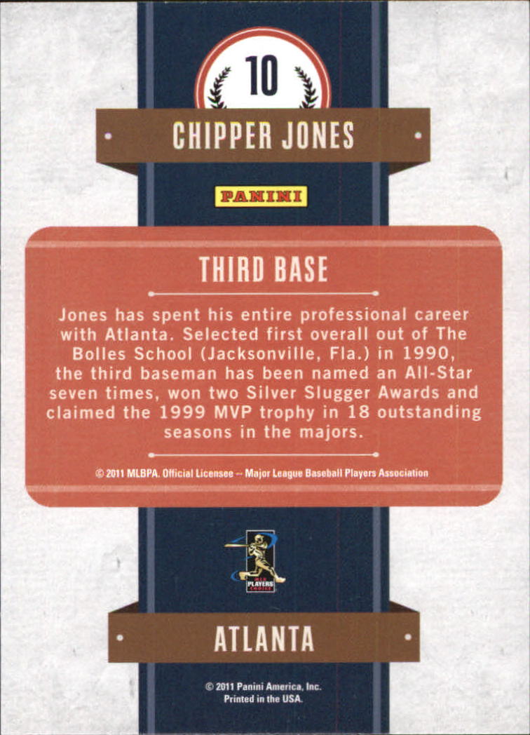 2011 Playoff Contenders First Overall #10 Chipper Jones back image