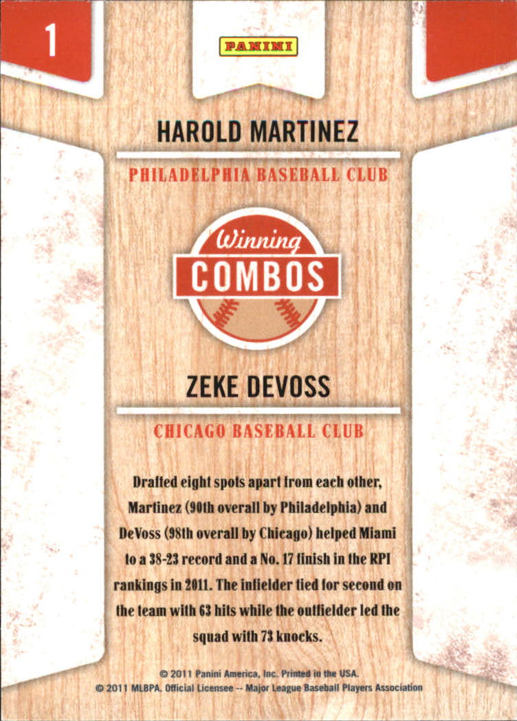 2011 Playoff Contenders Winning Combos #1 Zeke DeVoss/Harold Martinez back image
