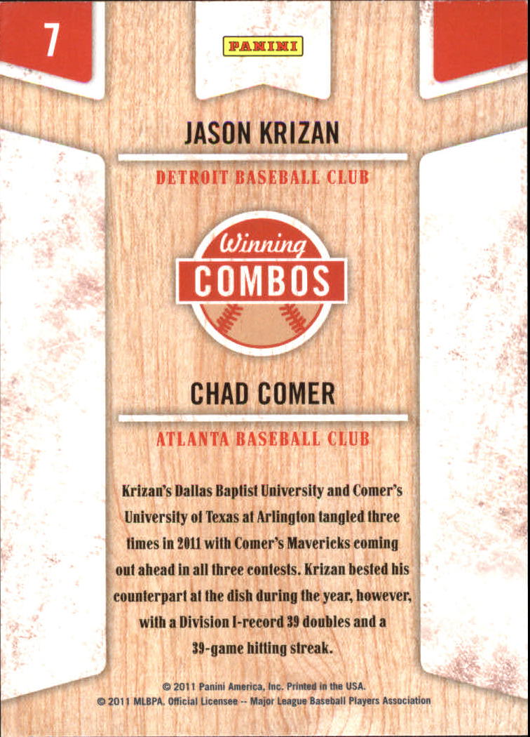 2011 Playoff Contenders Winning Combos #7 Chad Comer/Jason Krizan back image