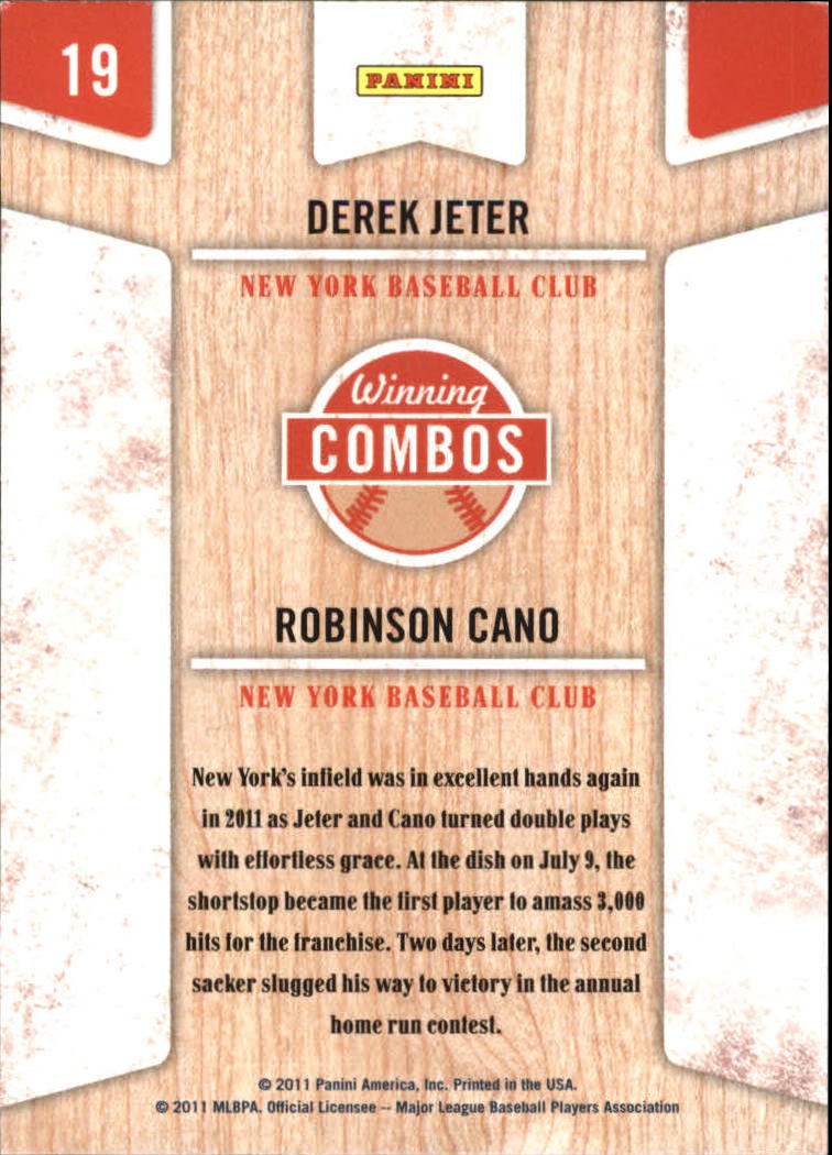 2011 Playoff Contenders Winning Combos #19 Derek Jeter/Robinson Cano back image