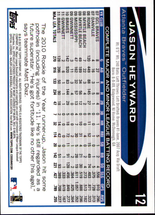 B1355- 2012 Topps Opening Day BB #s 1-220 +Rookies -You Pick- 15+ FREE US SHIP - Picture 23 of 416