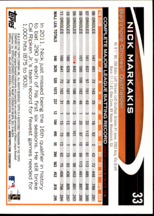 B1355- 2012 Topps Opening Day BB #s 1-220 +Rookies -You Pick- 15+ FREE US SHIP - Picture 61 of 416