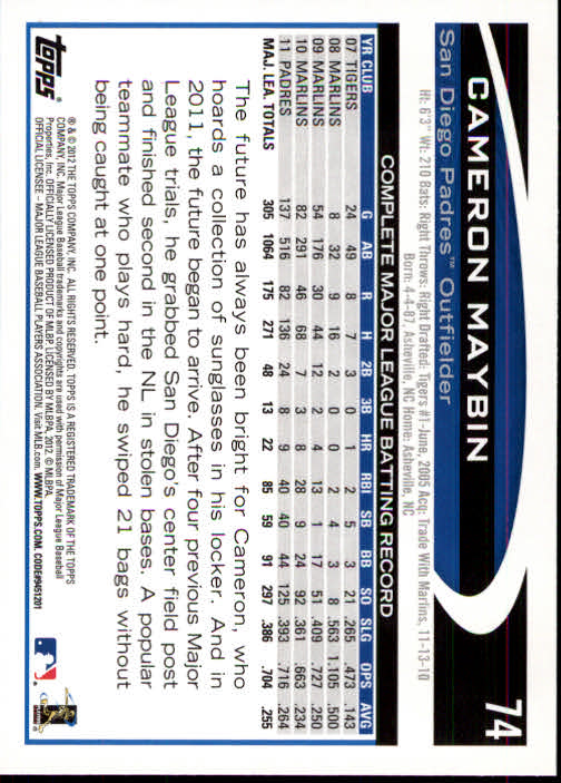 B1355- 2012 Topps Opening Day BB #s 1-220 +Rookies -You Pick- 15+ FREE US SHIP - Picture 140 of 416