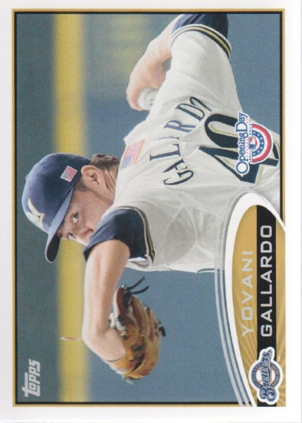 2012 Topps Opening Day #165 Yovani Gallardo