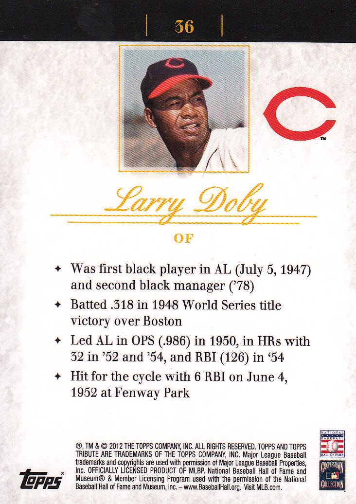 2012 Topps Tribute #36 Larry Doby back image