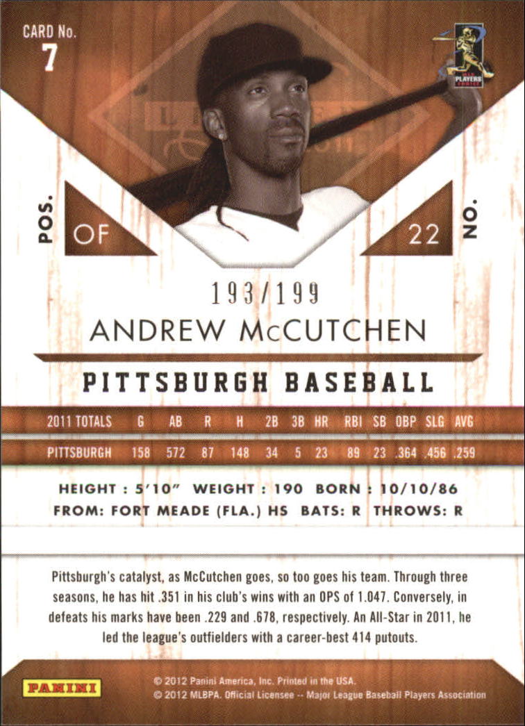 2011 Limited OptiChrome #7 Andrew McCutchen back image