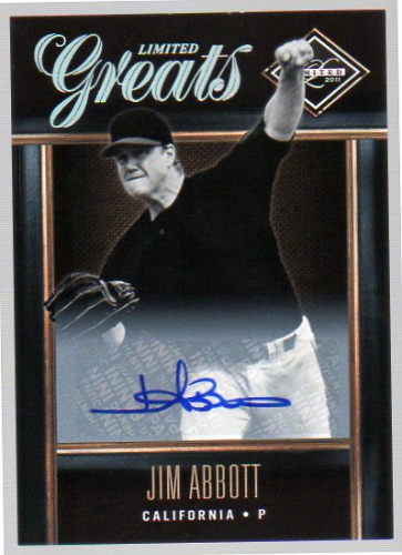 2011 Limited Greats Signatures #2 Jim Abbott/499