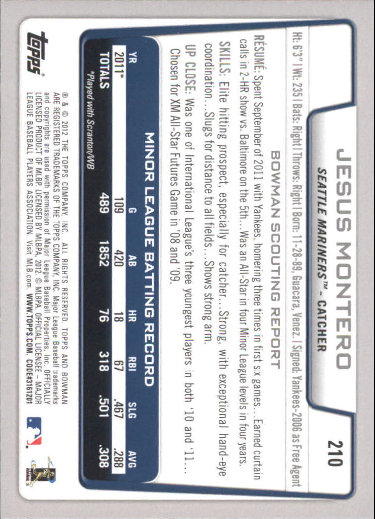 2012 Bowman Baseball "Main Set Silver Ice and Red" Parallel Cards - Picture 27 of 32