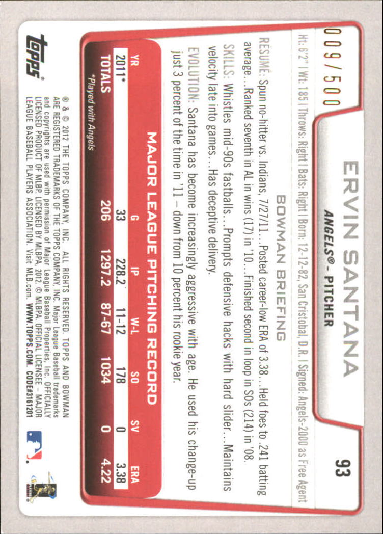 Carte parallele Bowman Baseball 2012 "Main Set Blue" - Foto 25 di 61