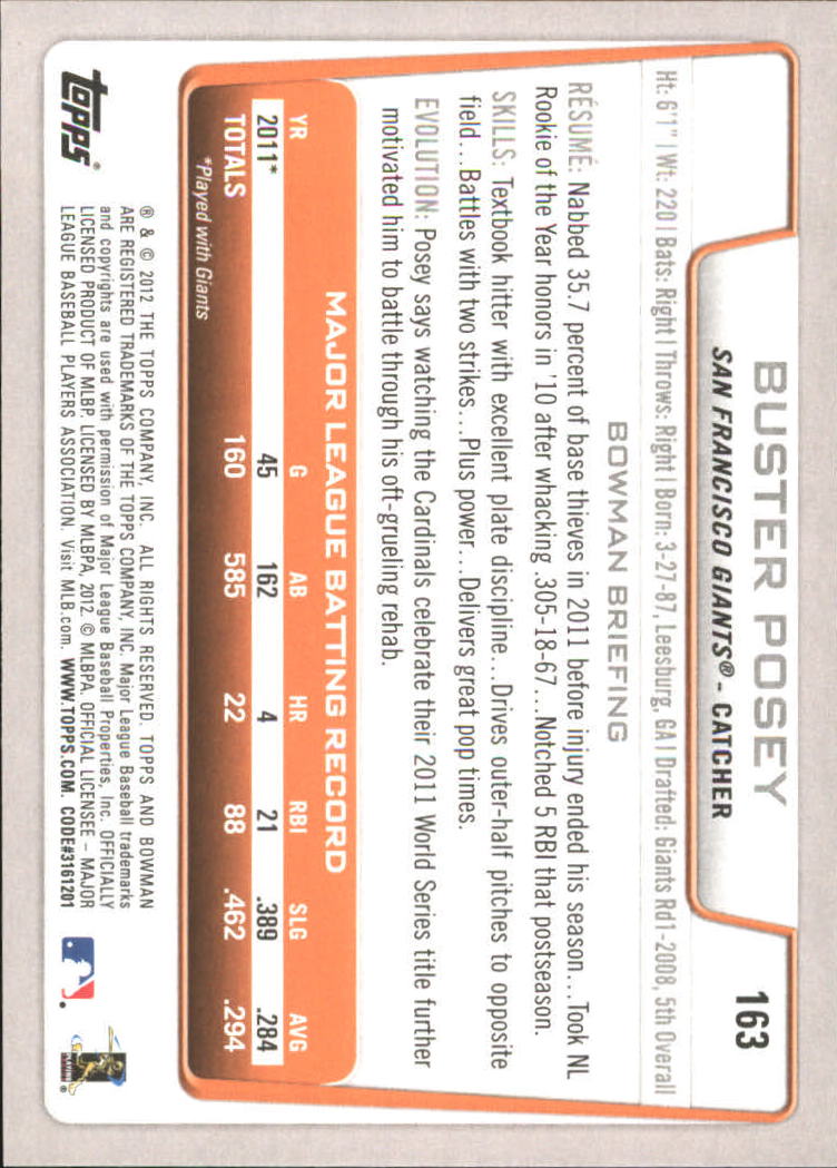 B6974- 2012 Bowman Gold Baseball Card # S 1-220 -du Pick- 15 + Gratis US Schiff - Bild 325 von 436