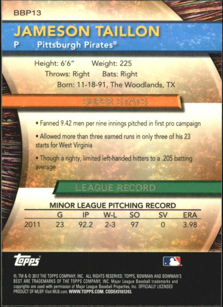 2012 Bowman Baseball "Bowman's Best Prospects" Insert Cards #BBP1 to #BBP25 - Picture 27 of 51