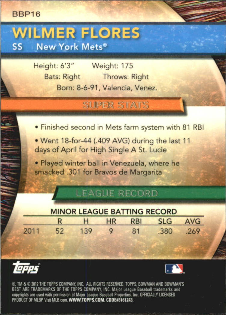 2012 Bowman Baseball "Bowman's Best Prospects" Insert Cards #BBP1 to #BBP25 - Picture 33 of 51