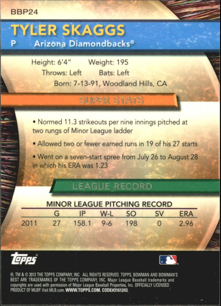 2012 Bowman Baseball "Bowman's Best Prospects" Insert Cards #BBP1 to #BBP25 - Picture 49 of 51