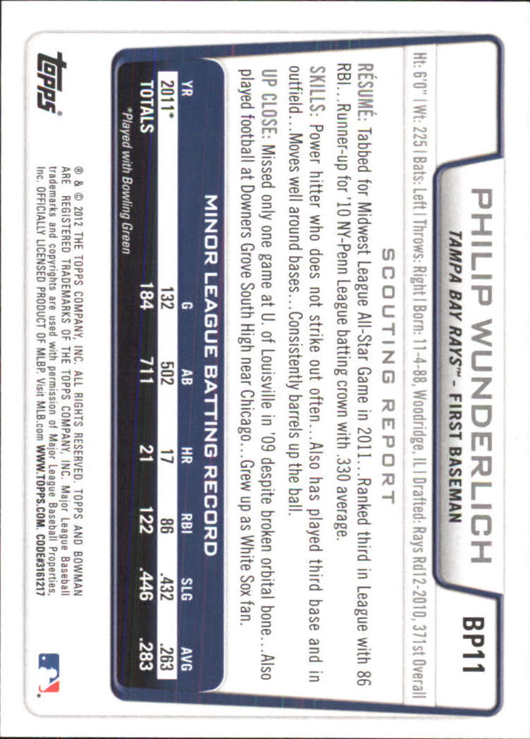 B5051- 2012 Bowman Prospects BB # S 1-110 + Einsätze -du Pick- 15 + Free US - Bild 223 von 290