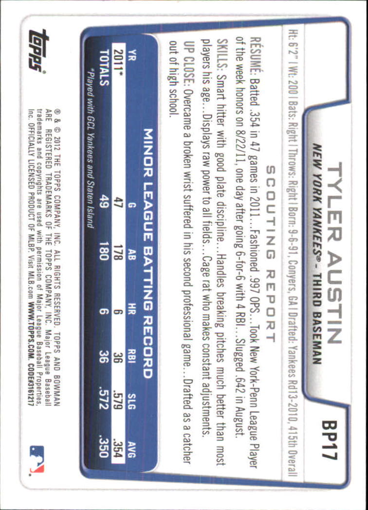 B5051- 2012 Bowman Prospects BB # S 1-110 + Einsätze -du Pick- 15 + Free US - Bild 227 von 290