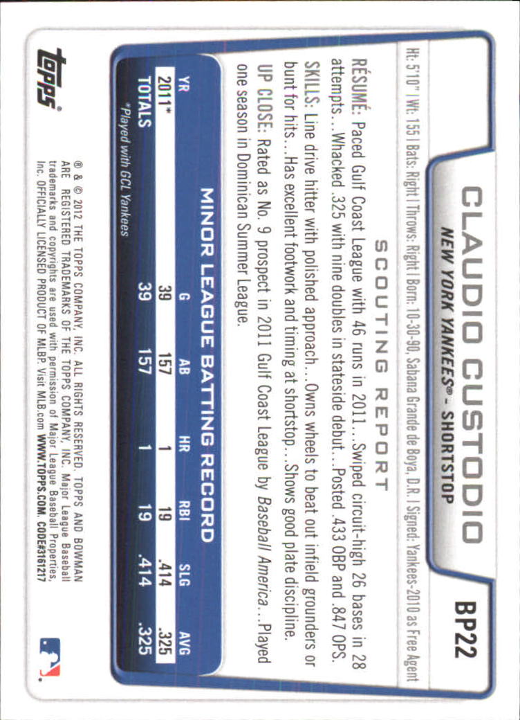 B5051- 2012 Bowman Prospects BB # S 1-110 + Einsätze -du Pick- 15 + Free US - Bild 235 von 290