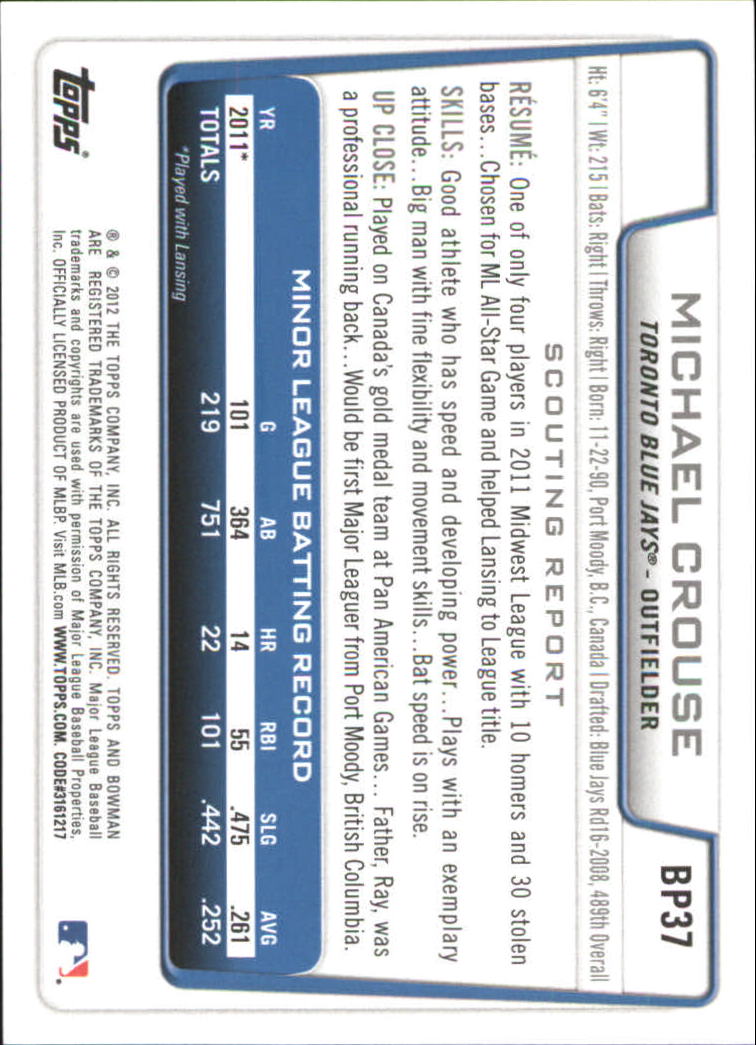 B5051- 2012 Bowman Prospects BB # S 1-110 + Einsätze -du Pick- 15 + Free US - Bild 249 von 290