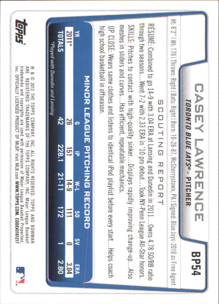 B5051- 2012 Bowman Prospects BB # S 1-110 + Einsätze -du Pick- 15 + Free US - Bild 255 von 290