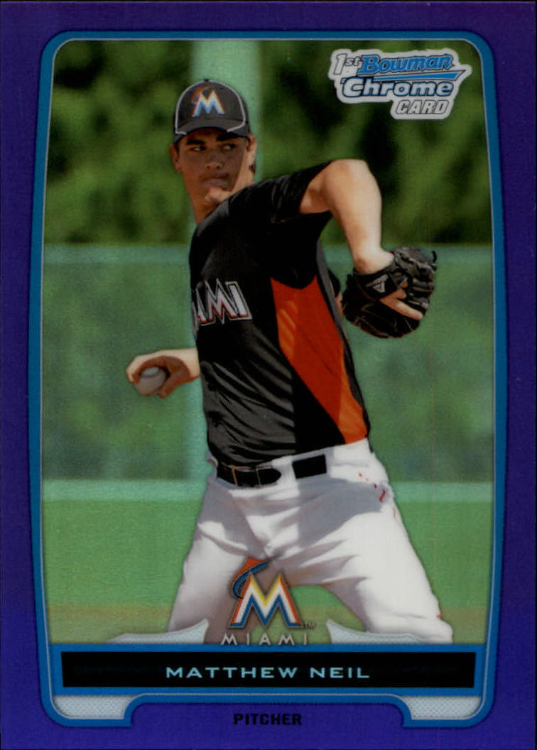 2012 Bowman Chrome Prospects Purple Refractors #BCP219 Matthew Neil