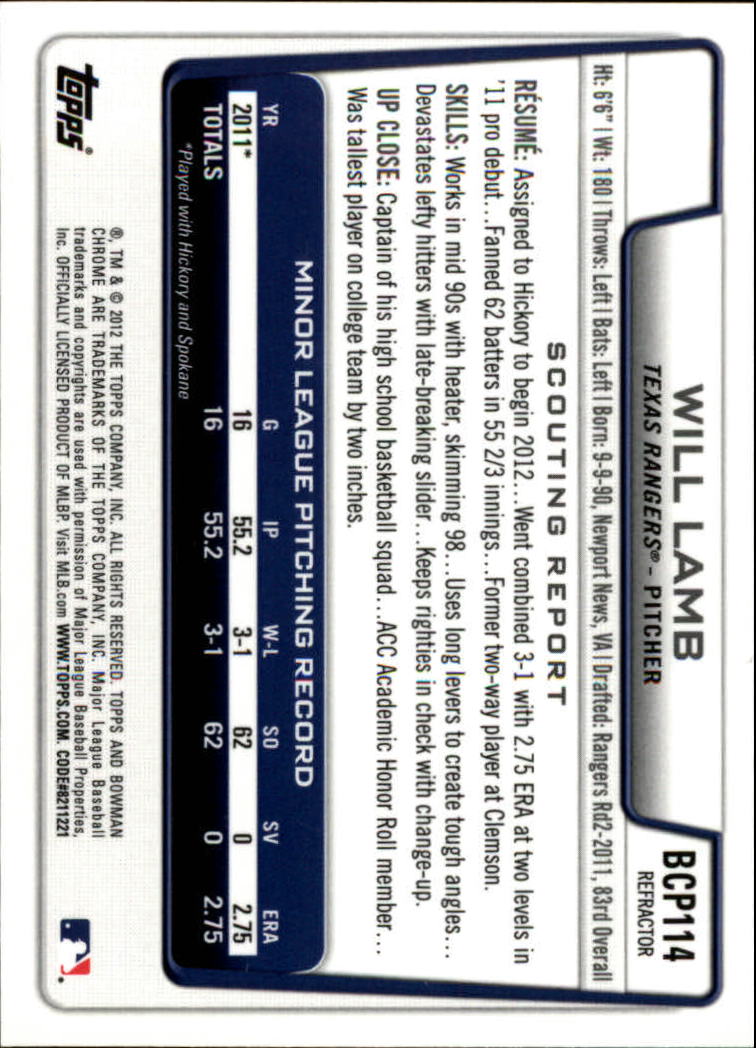 B2642- 2012 Bowman Chrome Prospects Blue Wave BB -You Pick- 15+ FREE US SHIP - Picture 6 of 153