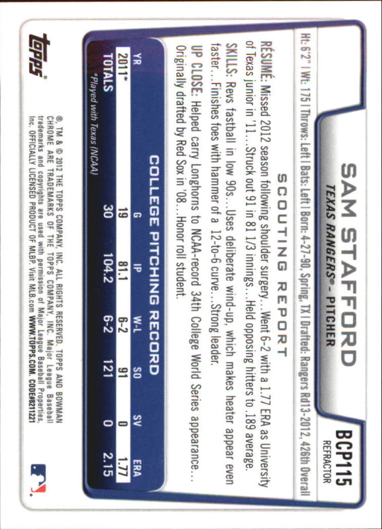 B2642- 2012 Bowman Chrome Prospects Blue Wave BB -You Pick- 15+ FREE US SHIP - Picture 8 of 153