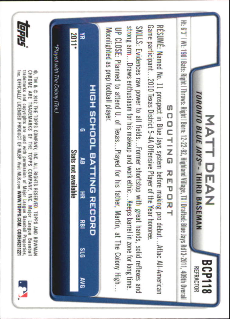 B2642- 2012 Bowman Chrome Prospects Blue Wave BB -You Pick- 15+ FREE US SHIP - Picture 12 of 153