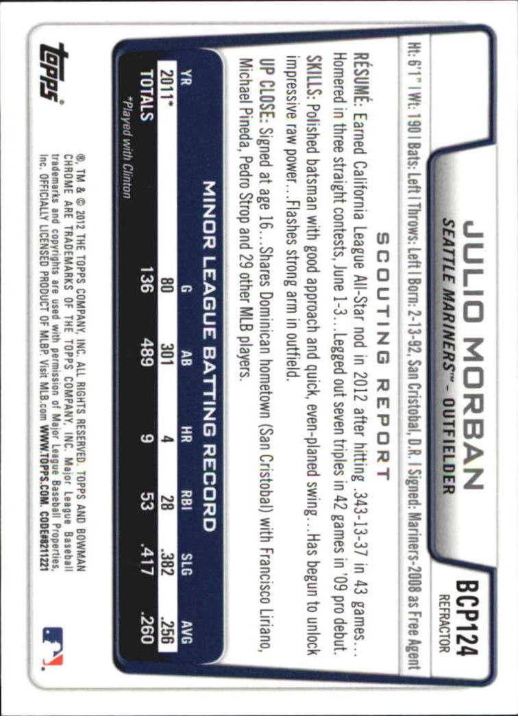B2642- 2012 Bowman Chrome Prospects Blue Wave BB -You Pick- 15+ FREE US SHIP - Picture 19 of 153
