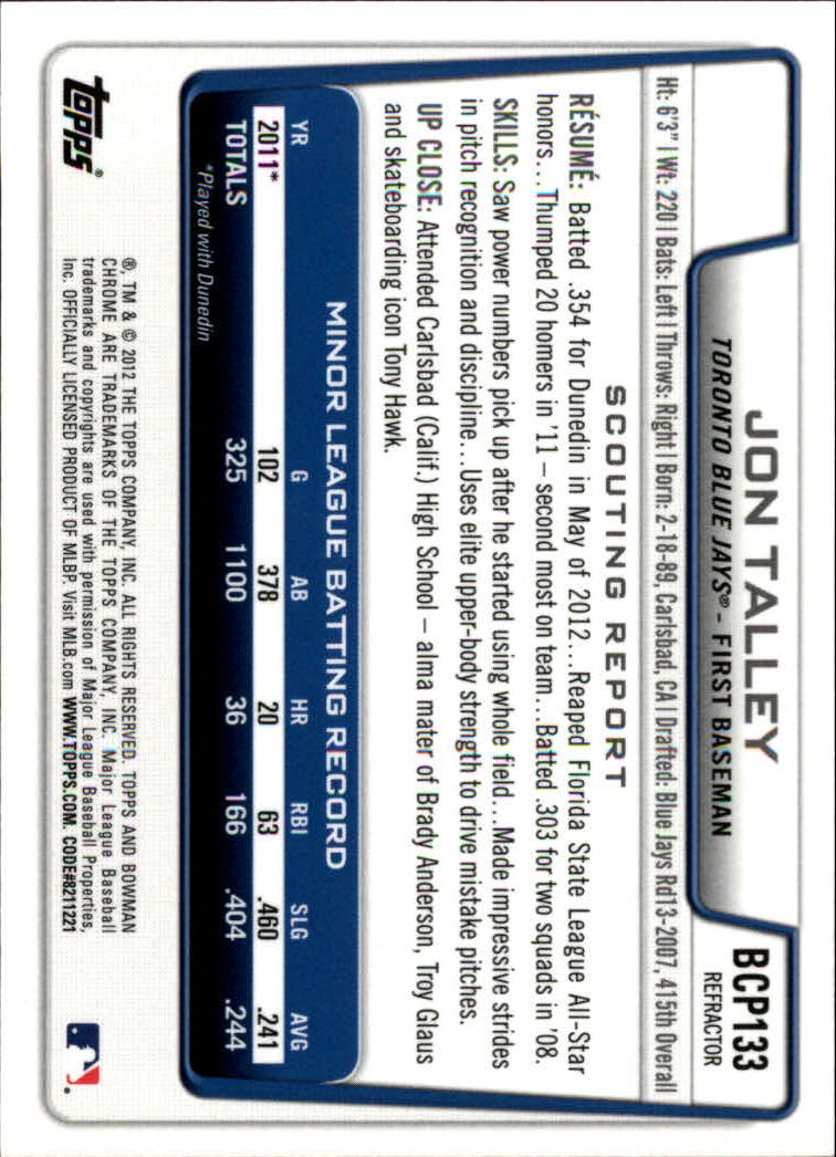 B2642- 2012 Bowman Chrome Prospects Blue Wave BB -You Pick- 15+ FREE US SHIP - Picture 32 of 153