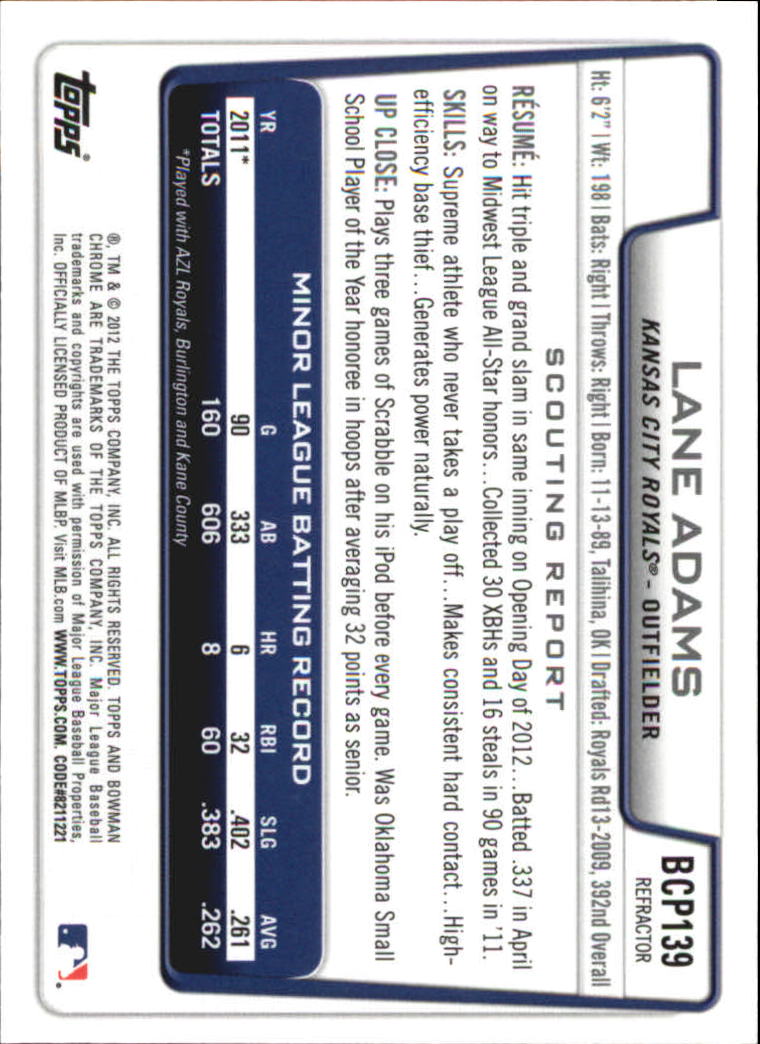 B2642- 2012 Bowman Chrome Prospects Blue Wave BB -You Pick- 15+ FREE US SHIP - Picture 40 of 153